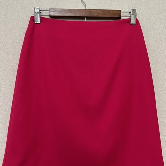 Talbots Skirt Womens 2 Petite Barbie Pink Wool Straight Pencil Mini Short Lined - Picture 2 of 11